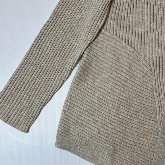 Eileen Fisher Washable Wool Rib Crepe Sea Salt Long Cardigan NWT - Picture 3 of 7